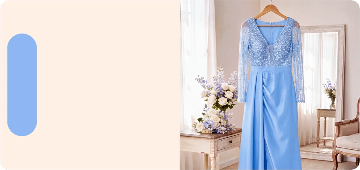 Vestido azul serenity no cabide