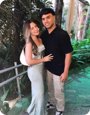 Leonardo e Vitória num passeio