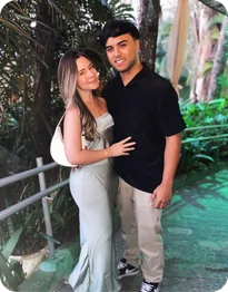 Leonardo e Vitória num passeio