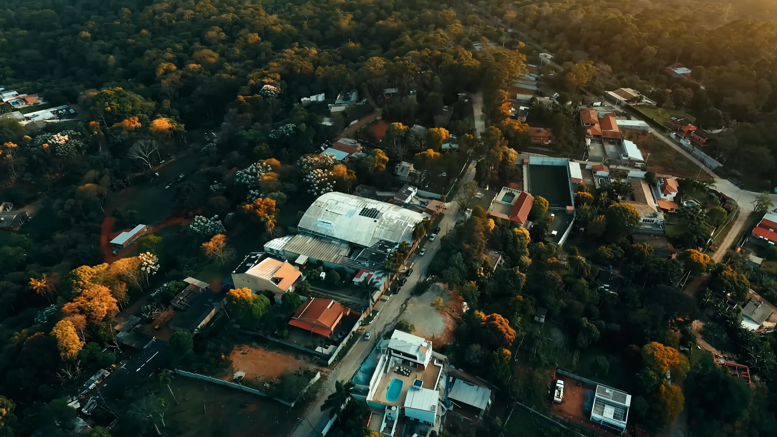 Vista aérea do caminho até o Rancho Ppaloosa, em Guarulhos